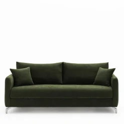 STEFFEN Canapé droit 3 places en tissu et pieds chrome