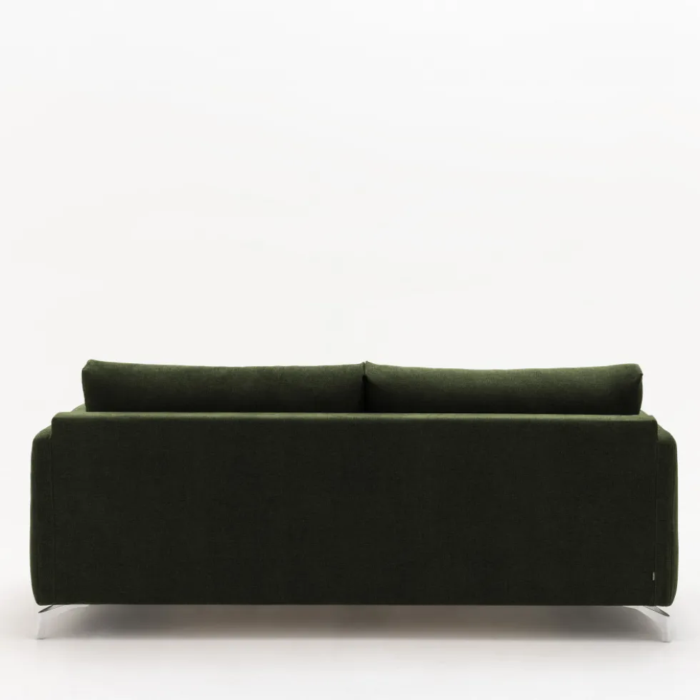 STEFFEN Canapé droit 3 places en tissu et pieds chrome