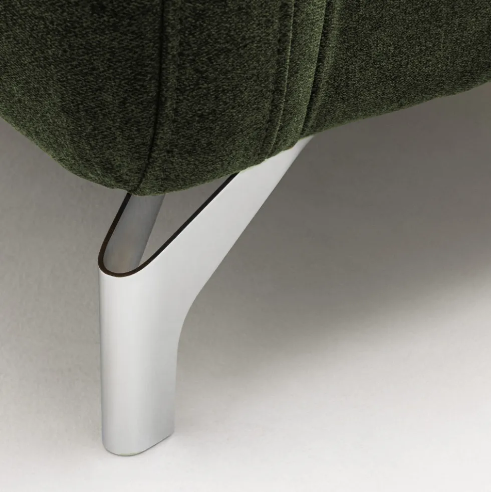 STEFFEN Canapé droit 3 places en tissu et pieds chrome