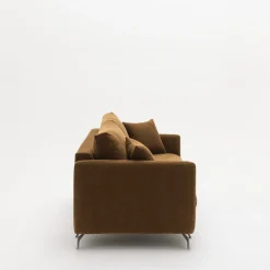 STEFFEN Canapé droit 3 places en tissu et pieds chrome