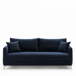 STEFFEN Canapé droit 3 places en tissu et pieds chrome