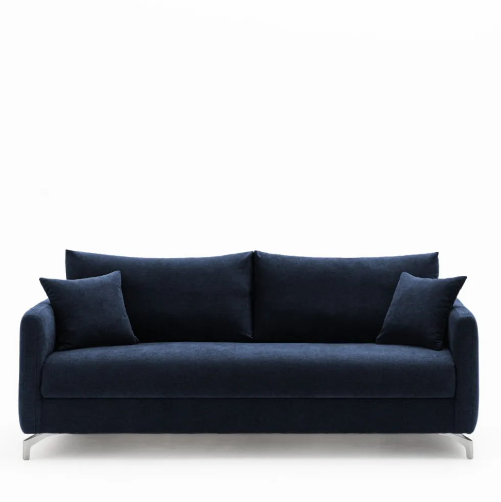 STEFFEN Canapé droit 3 places en tissu et pieds chrome