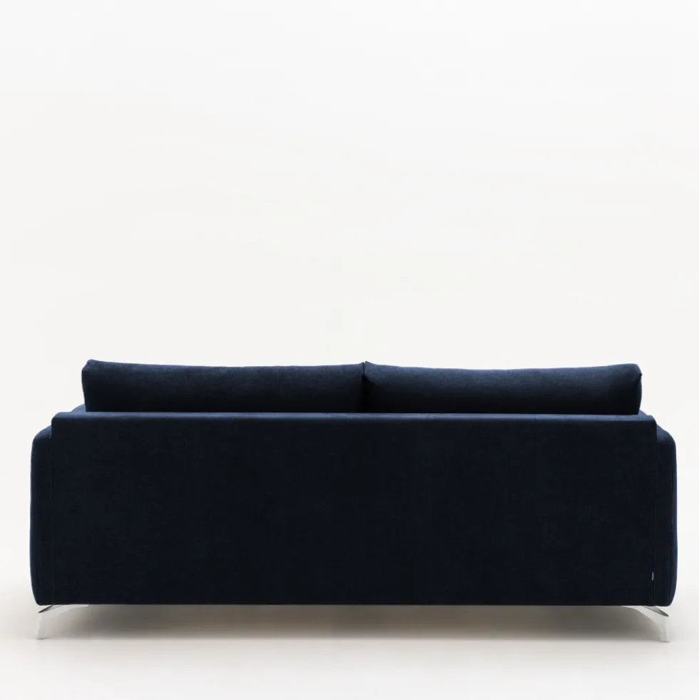 STEFFEN Canapé droit 3 places en tissu et pieds chrome