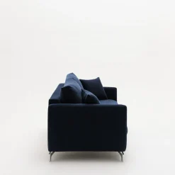 STEFFEN Canapé droit 3 places en tissu et pieds chrome