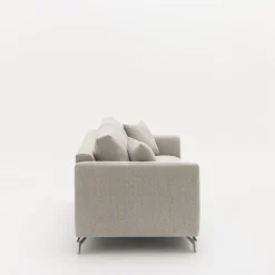 STEFFEN Canapé droit 3 places en tissu et pieds chrome