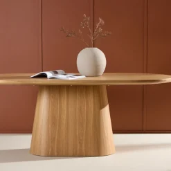 STJARNO Table à manger 8 personnes ovale en bois