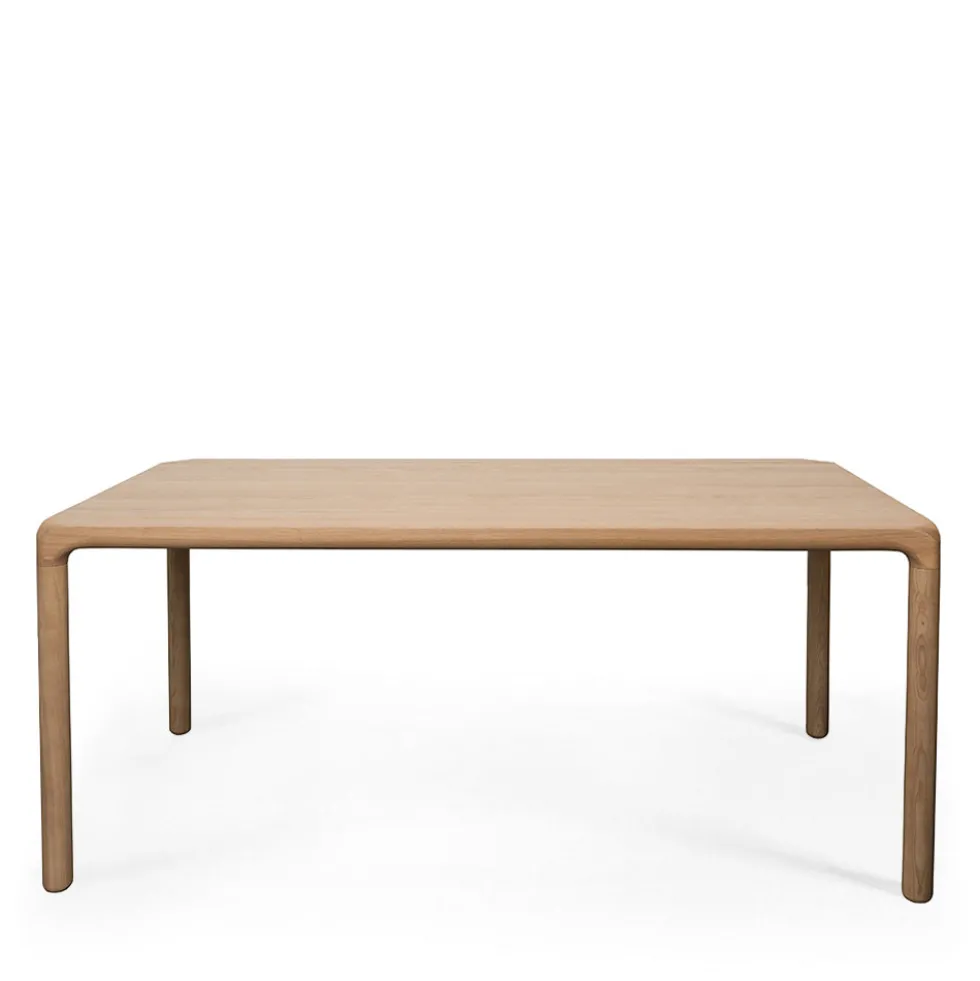STORM Table à manger 8 personnes aux bords arrondis en bois