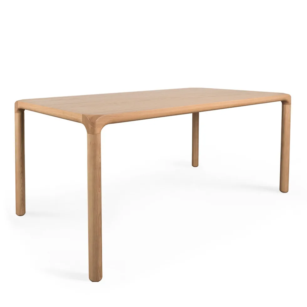 STORM Table à manger 8 personnes aux bords arrondis en bois