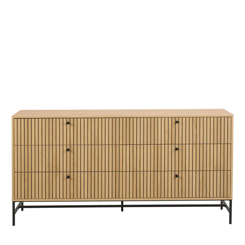 STORO Commode 6 tiroirs en bois L157.9cm