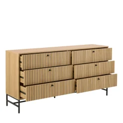 STORO Commode 6 tiroirs en bois L157.9cm