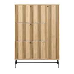 STORO Meuble à chaussures 4 portes en bois et métal L98,7cm
