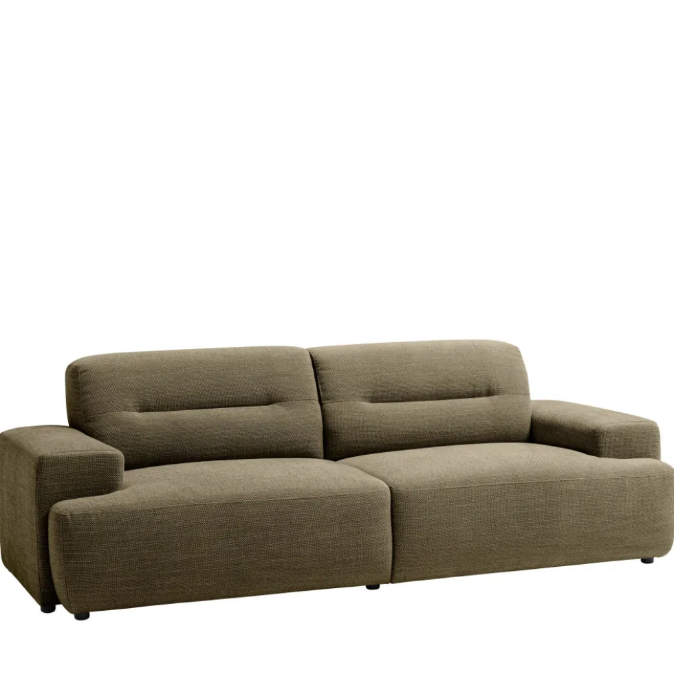 STUNE Canapé droit 4 places en tissu à accoudoirs larges