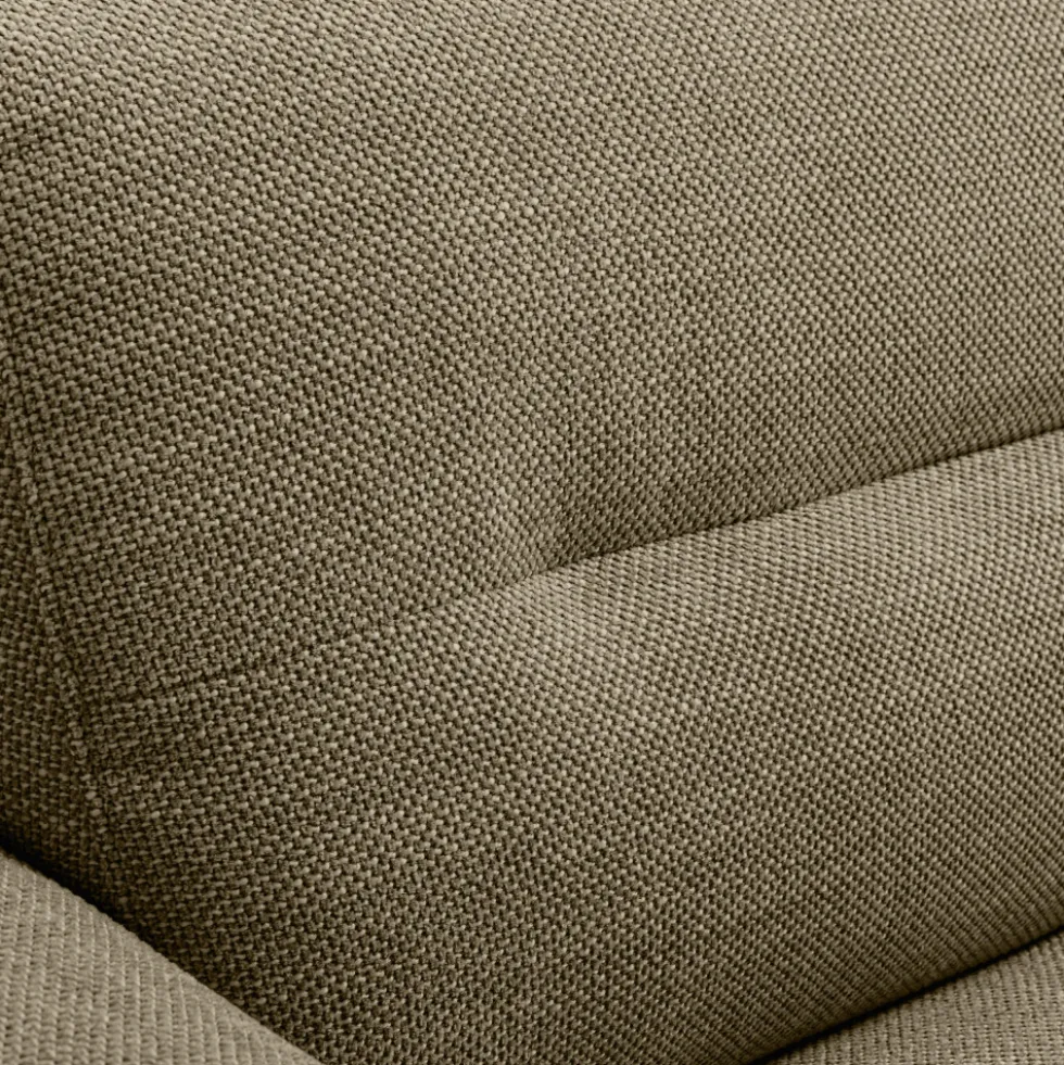 STUNE Canapé droit 4 places en tissu à accoudoirs larges