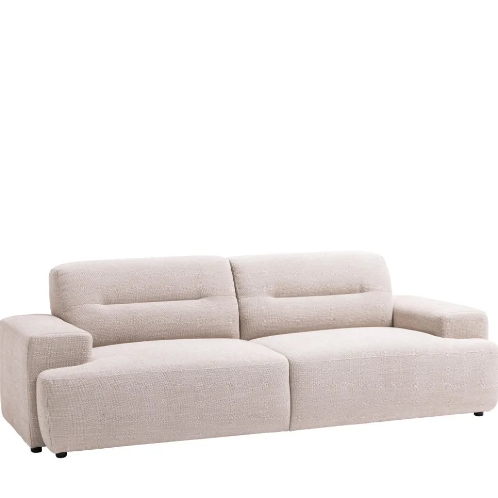 STUNE Canapé droit 4 places en tissu à accoudoirs larges