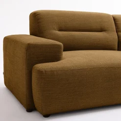 STUNE Canapé droit 4 places en tissu à accoudoirs larges