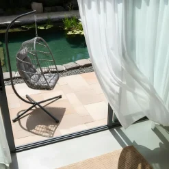 SULLY Fauteuil œuf suspendu de jardin en corde et acier traité