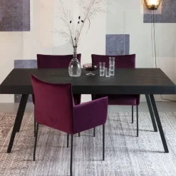 SURI Table à manger 4 personnes en teck recyclé et métal