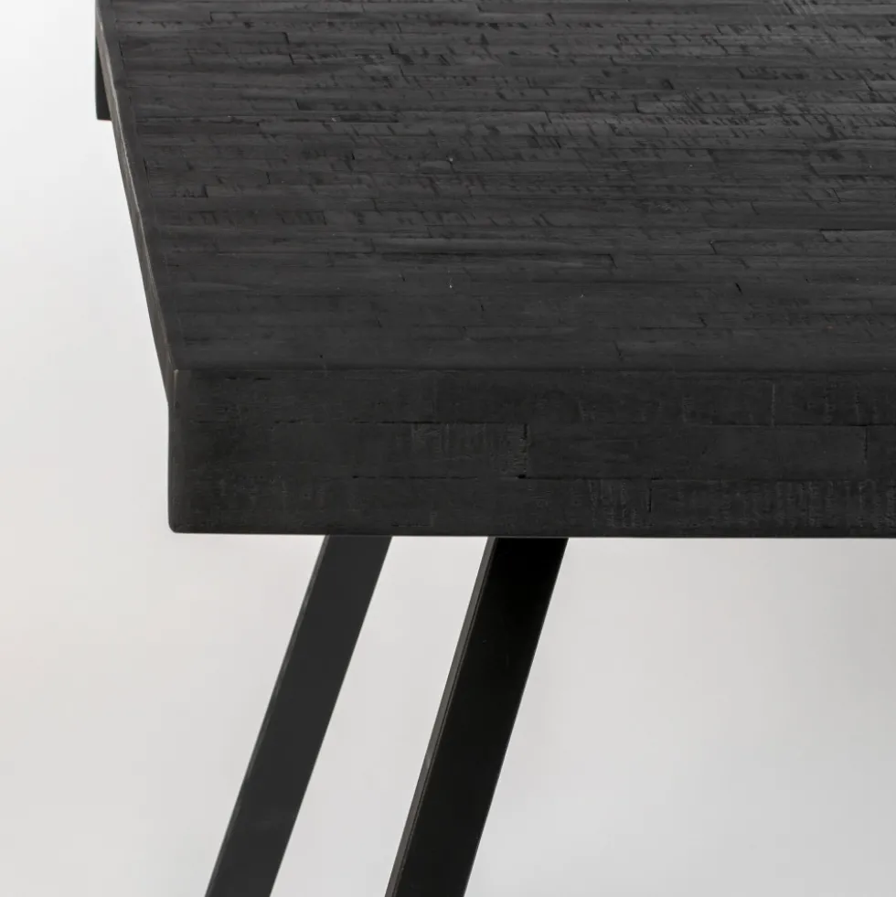 SURI Table à manger 4 personnes en teck recyclé et métal