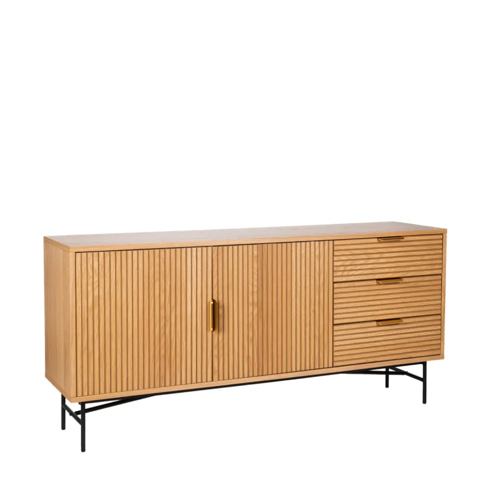 SVEG Buffet 2 portes 3 tiroirs en bois L160cm