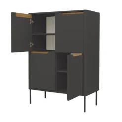 SWITCH Buffet haut en bois 4 portes H128cm