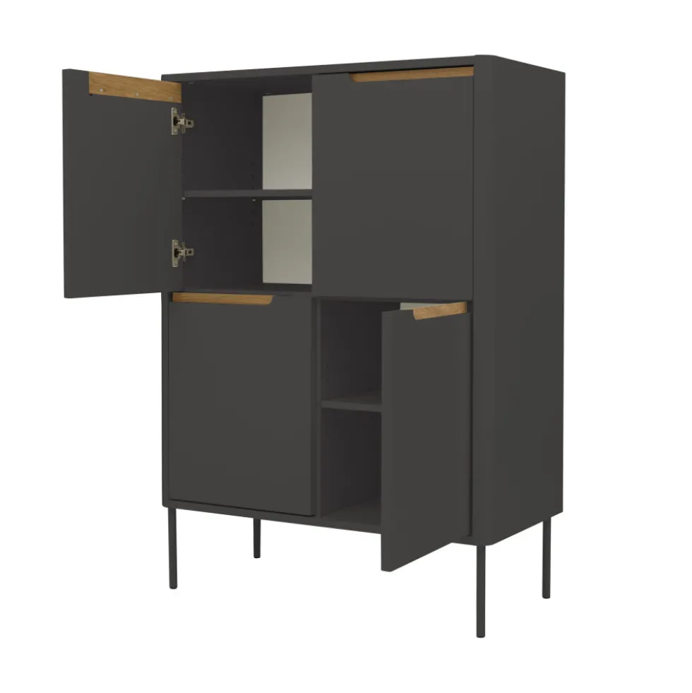 SWITCH Buffet haut en bois 4 portes H128cm