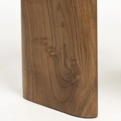 TANDA Table d'appoint organique en marbre et bois 37x56cm