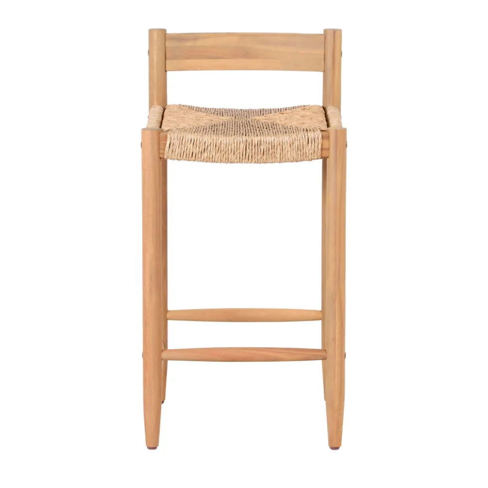 TANNO Lot de 2 tabourets de bar intérieur/extérieur en bois H66cm