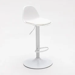 TEBAR Lot de 2 chaises de bar réglables en simili et métal H61-83cm