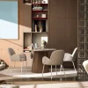 THÉODORE Lot de 2 fauteuils de table en tissu et métal