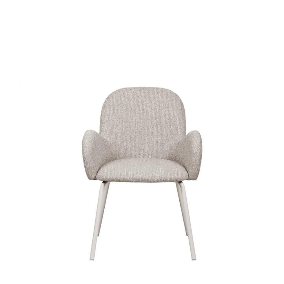 THÉODORE Lot de 2 fauteuils de table en tissu et métal