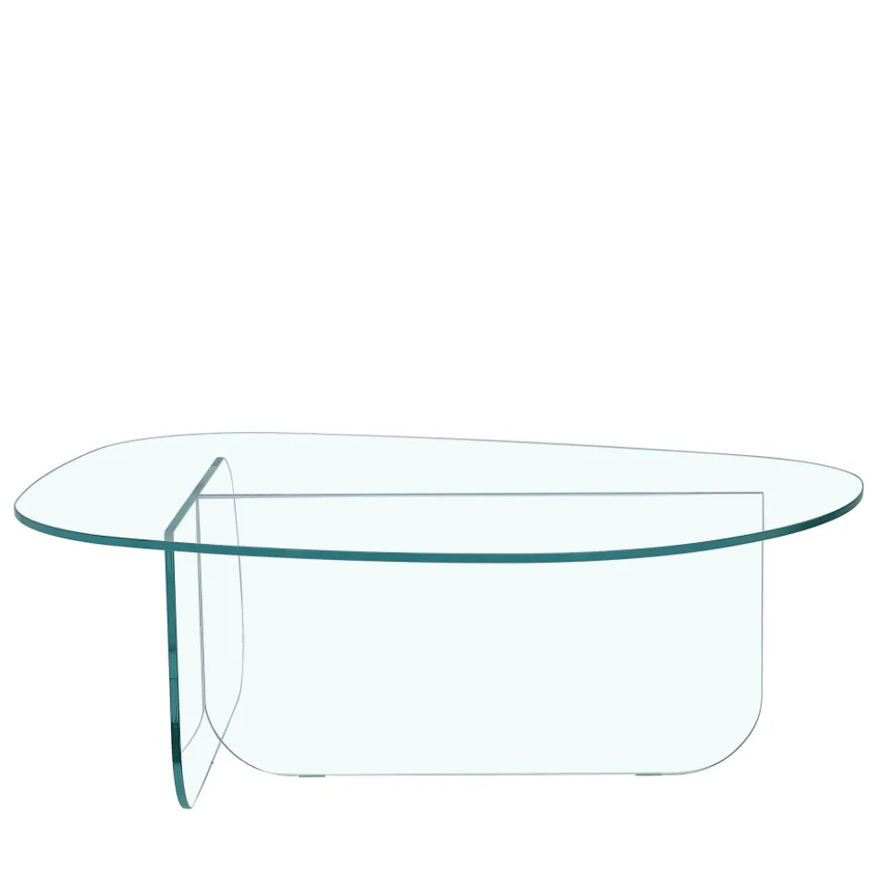 TILA Table basse organique en verre L100cm