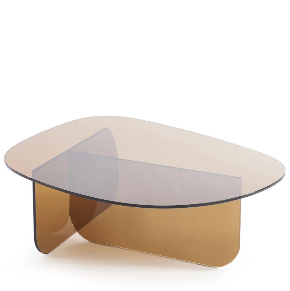 TILA Table basse organique en verre L100cm