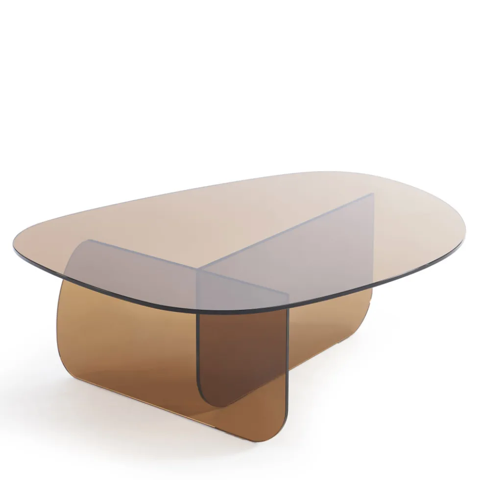 TILA Table basse organique en verre L100cm