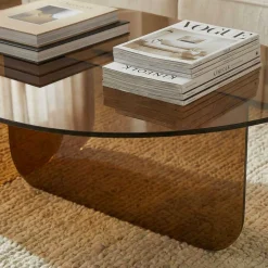TILA Table basse organique en verre L100cm