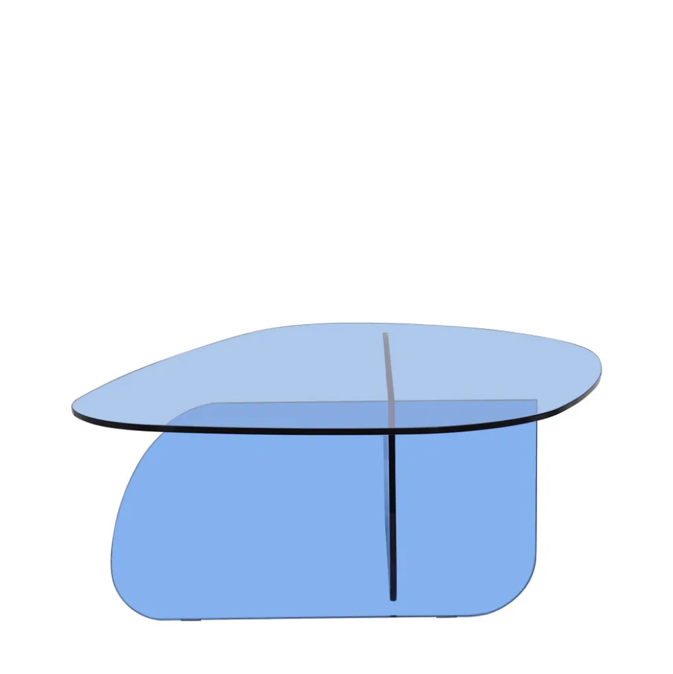 TILA Table basse organique en verre L100cm