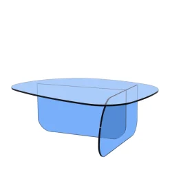 TILA Table basse organique en verre L100cm