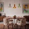 TIMO Suspension en verre avec LED intégrée ø15cm