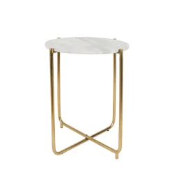 TIMPA Table d'appoint marbre et laiton