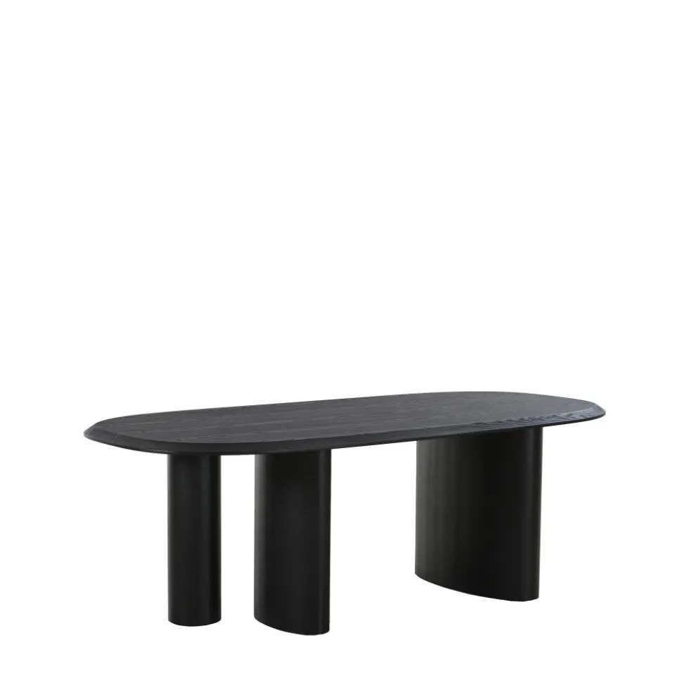 TIRANO Table à manger 8 personnes ovale en bois