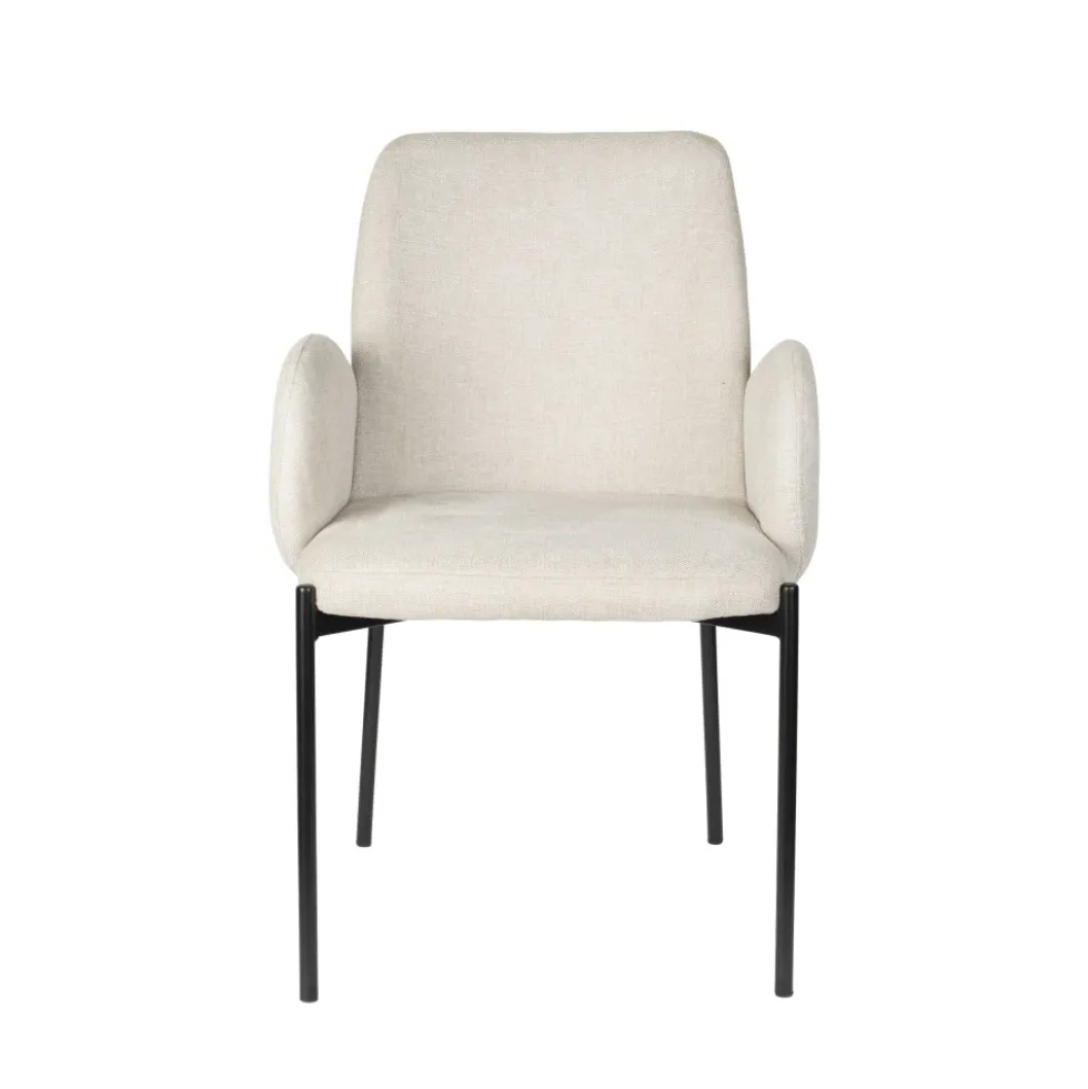 TJARDA Lot de 2 fauteuils de table en tissu et métal