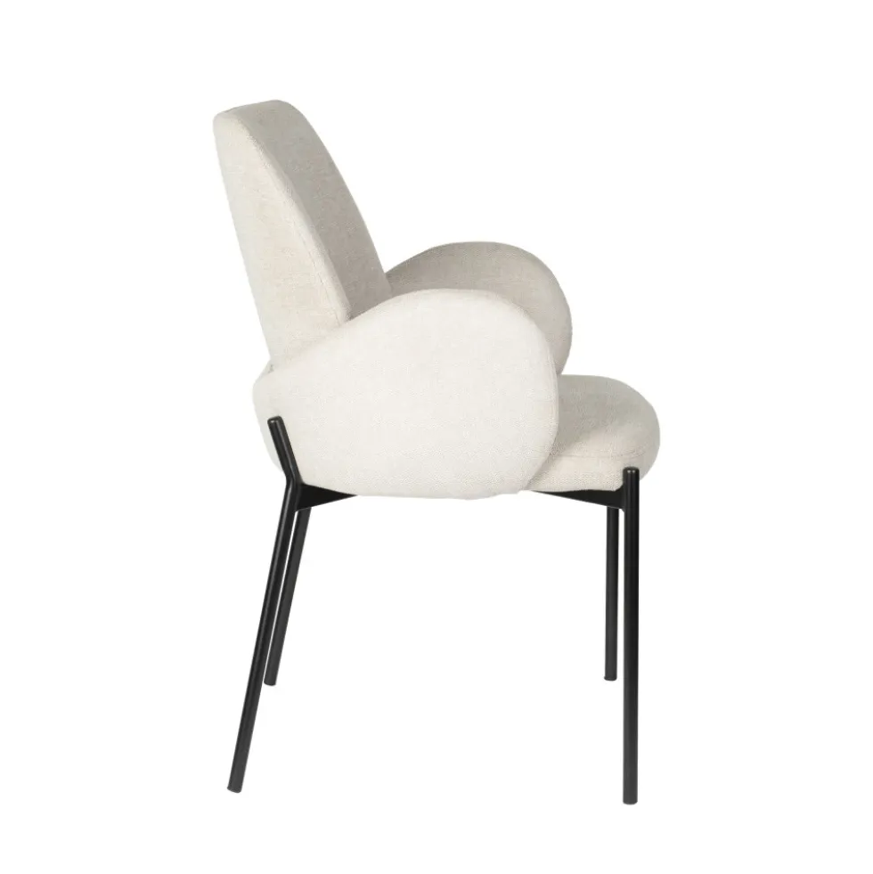 TJARDA Lot de 2 fauteuils de table en tissu et métal