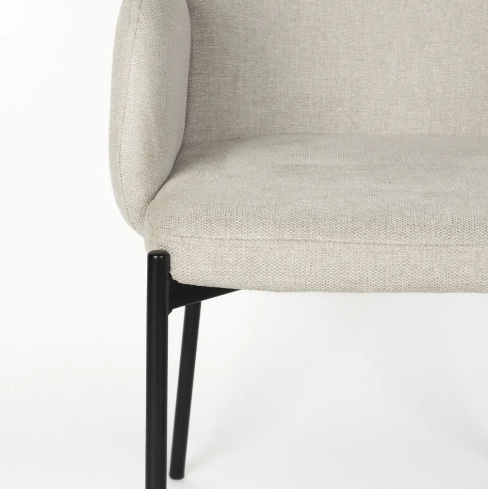 TJARDA Lot de 2 fauteuils de table en tissu et métal