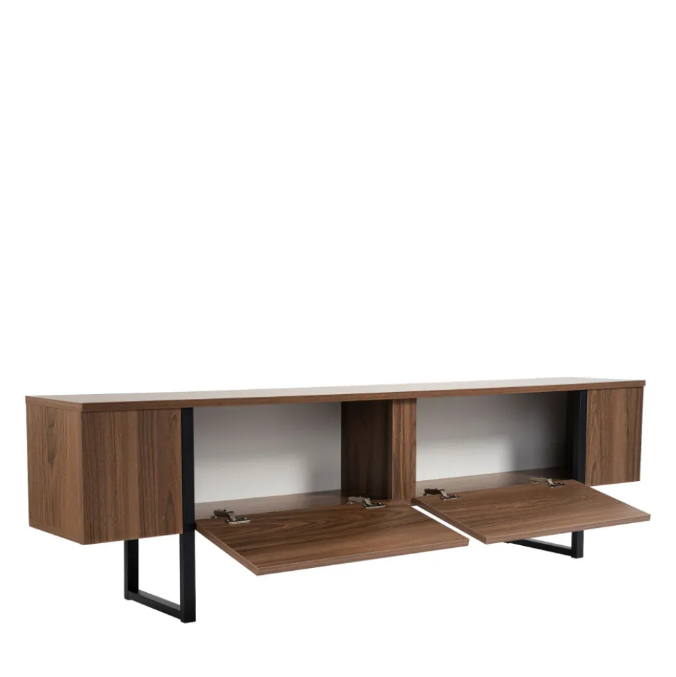 TOD Meuble TV 2 portes en bois et métal L180cm