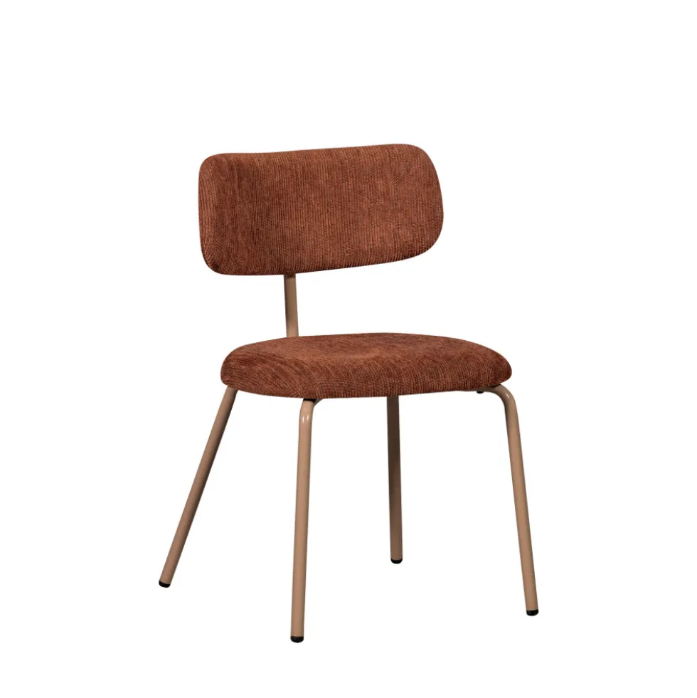 TRAVIS Lot de 2 chaises en tissu et pieds beiges