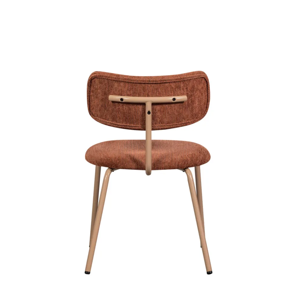 TRAVIS Lot de 2 chaises en tissu et pieds beiges