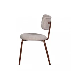 TRAVIS Lot de 2 chaises en tissu et pieds marron