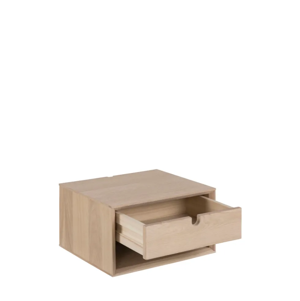 TROGON Table de chevet murale 1 tiroir, 1 niche en bois