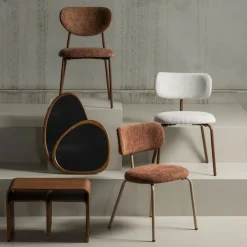 VALOR Lot de 2 chaises en tissu et métal
