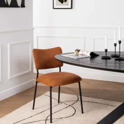 VANDER Lot de 2 chaises en tissu et métal