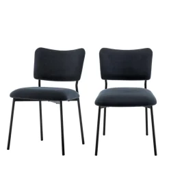 VANDER Lot de 2 chaises en velours côtelé et métal